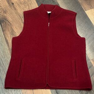Talbots Zip Vest in a Rich Red. Size M. Great condition. 100% wool